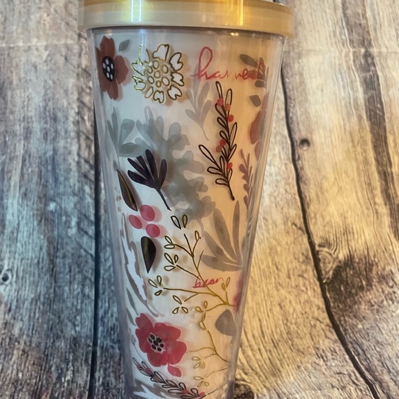 VERY RARE 2014 Starbucks Flower Pattern Floral Harvest Venti Cold Cup Tumbler - Picture 4 of 13